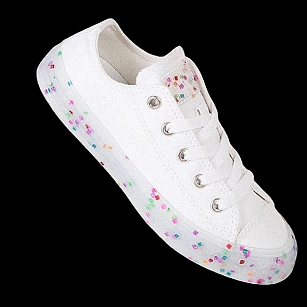 CONVERSE All Star Chuck Taylor Confetti Rainbow Toddle Youth Sneakers NWT
